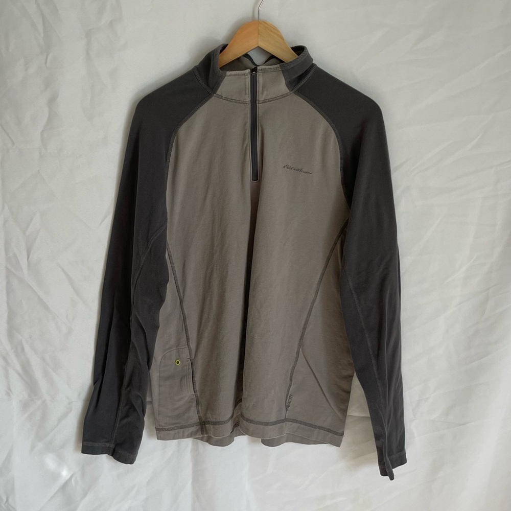 Eddie Bauer Two-Tone Quarter-Zip Performance Jacket - Gray/Charcoal